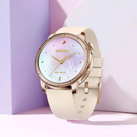 Montre connectée élégante pour femmes V65 avec écran AMOLED de 1,32 pouces, prévisions météo, alarme intelligente, rappel SMS, suivi de la santé, boussole, Wearfit Pro
