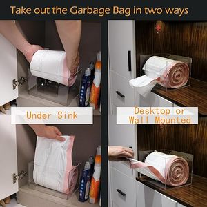 Dispensador de Bolsas de Basura Extra Grande de Acrílico para Montar en <span class=keywords><strong>la</strong></span> Pared, Soporte para Rollos, Organizador de Cocina Debajo del Fregadero, Caja de Almacenamiento para Bolsas de 13, 33 y 30 Galones - Product Image 6