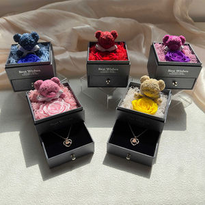 Inunion เก็บรักษาดอก<span class=keywords><strong>กุหลาบ</strong></span>จริงด้วยฉันรักคุณสร้อยคอ100<span class=keywords><strong>ภาษา</strong></span>ของขวัญสำหรับแฟนแม่ภรรยาคริสต์มาสวันวาเลนไทน์ - Product Image 6