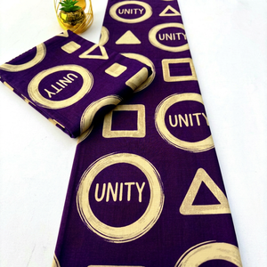 Tela Brocada de Algodón con Estampado Africano Ankara de Lujo, Personalizada OEM ODM, Anti-UV, Impermeable, para Prendas Tradicionales, Exportación - Product Image 1