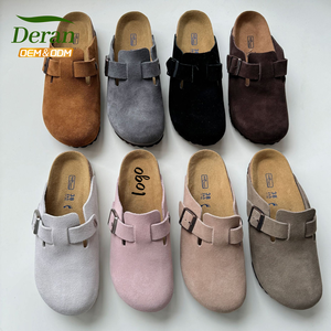 Mules et sabots unisexes de luxe en daim véritable de haute qualité, style <span class=keywords><strong>Birkenstock</strong></span>, sabots en liège pour femmes, pantoufles en cuir de luxe - Product Image 3