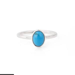 Anillos de piedras preciosas de plata turquesa 925 Vintage Unisex, colección de perlas de diamante de corte ovalado 'Bella Durmiente' para fiestas de boda - Product Image 1