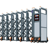 Porte de sécurité rétractable automatique, structure en acier et aluminium fabriqué, conception anti-collision sans fil