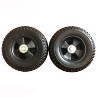 Roue de pneu en mousse PU de 8 pouces avec jante en plastique et roulettes de roulement