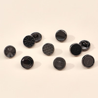 Nouveau style bouton-pression carré en alliage de zinc noir, motif gaufré vintage, à coudre pour Cheongsam, Hanfu, costumes Tang et gilets