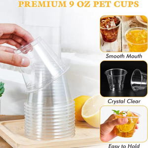 Vasos Desechables Transparentes de PP de Pared Simple de 90 mm, Ecológicos, Aptos para Alimentos, para Bebidas, Jugos, Smoothies y Fiestas - Product Image 5