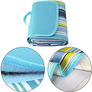 Aanpasbare Oxford-stof vochtbestendige picknickmat deken geruit gestreept bladprint verdikt antislip makkelijk op te bergen buiten - Product Image 5