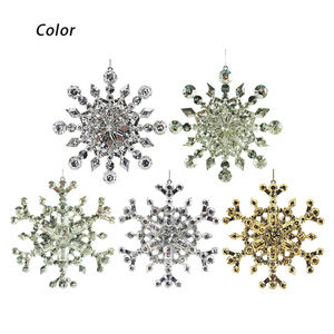 Mới Đến Trong Suốt Giáng Sinh Bông Tuyết Trang Trí Giáng Sinh Vui Vẻ Cây Nhựa Mặt Dây Chuyền Rhinestone Cho Đảng Trang Trí Nội Thất Quà Tặng - Product Image 6