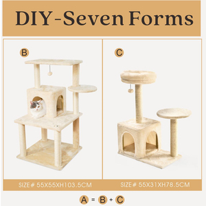 Nuova casa per gatti alta modulare multifunzionale assemblare artigianato fai da te grande torre per gatti condominio - Product Image 3