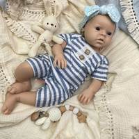 18/20 Zoll wasserdichte, realistische Silikon-Reborn-Babypuppen, handgefertigt, schlaffe, unbemalte Puppen für Mädchen mit Trinkfunktion und nasser Wirkung