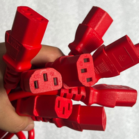 Câble d'extension secteur 2M - Prise C13 IEC vers fiche C14 IEC Rouge 3*0.75mm² Cordon d'alimentation