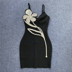 2026 Yeni Gelenler Boncuklu Spagetti Askılı Tasarım Kadın Zarif Bandaj Elbise Kadın Romantik Parti Elbiseleri Kokteyl Elbisesi - Product Image 6