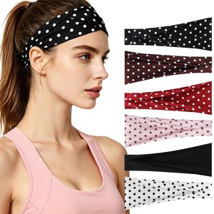 Bandeau élastique à pois, style européen et américain, pliable, turban de sport, anti-transpiration, antidérapant, pour l'été et le fitness - Product Image 2