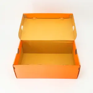 Caja de zapatos con logotipo personalizado, embalaje de zapatos corrugados, color Naranja