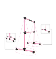 Barra de Ballet Portátil y Ajustable de Acero Rosa de BNcompany, Barra de Baile Duradera y Ecológica para Entrenamiento en Casa