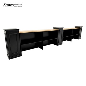 Table <span class=keywords><strong>de</strong></span> bar en bois noir avec trois piliers pour les mariages, les dîners en plein air, les événements commerciaux, les banquets, les hôtels - Product Image 6