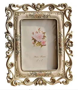 Amor da família Photo Frame Resina Ornamentado Barroco Do Ouro Do Vintage Antigo Molduras