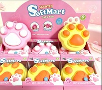 Poudre faciale à modeler en forme de patte de chat, jouet musical à presser et à modeler en TPR, jouet anti-stress à rebond lent, pour les filles