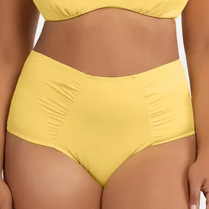 Ladymate ODM/OEM maillots de bain 여성 빈티지 영감 디자인 전체 적용 범위 비키니 바닥 높은 허리 플러스 사이즈 수영 속옷