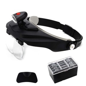 <span class=keywords><strong>Loupe</strong></span> optique à fixation frontale avec LED, outils <span class=keywords><strong>de</strong></span> fabrication <span class=keywords><strong>de</strong></span> bijoux, lunettes grossissantes, visière grossissante <span class=keywords><strong>pour</strong></span> la <span class=keywords><strong>lecture</strong></span>, <span class=keywords><strong>loupe</strong></span> <span class=keywords><strong>de</strong></span> bijoutier avec 4 lentilles - Product Image 1