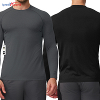 T-shirt de sport à manches longues sans coutures pour homme, haute qualité, séchage rapide, idéal pour la course, le yoga et l'entraînement, haut de compression pour l'exercice