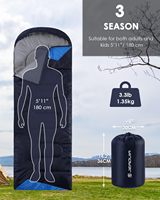 Sac de couchage rectangulaire léger et imperméable pour adultes, filles, garçons et hommes, adapté aux 3 saisons, pour le camping, la randonnée, les voyages en plein air et la chasse