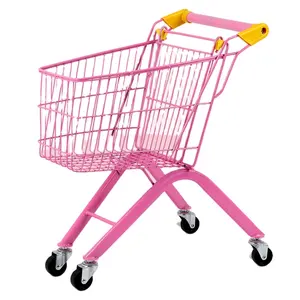 Chariot en métal coloré, mini chariot de courses pour enfants, vente en gros, économique