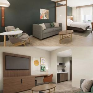 Juego de Muebles de Dormitorio para Apartamento de Hotel Moderno, Cama de Madera, Sofá, Sillón, Mesa de Centro, Hostelería Comercial - Product Image 1