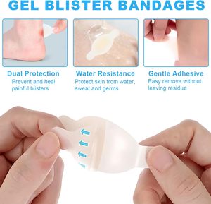 Apósitos hidrocoloides para ampollas - Almohadillas impermeables para la prevención de ampollas en dedos, pies y talones - Apósitos adhesivos de gel para ampollas - Product Image 5