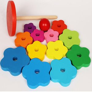Juguete de Madera para Apilar Anillos, Juego de Reconocimiento de Colores, Torre de Arcoíris de Madera para Niños Pequeños - Product Image 6