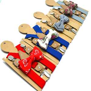 Venta caliente Niños Moda Color sólido 3 Clips Suspender and Bow Tie Set con buen precio - Product Image 2