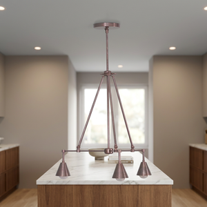 Modern Brass Pendant Lamp 3 <b>Light</b> Hanging Fixture Electroplated Polished Finish For Kitchen Island Home Decoration - Product Image 1