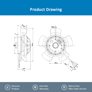 Ventiladores Axiales ebmpapst A2D160-AA22-05 de 160 mm, 40 W, 400 V CA, Ventiladores Eléctricos, Ventiladores de Aire Acondicionado, Ventiladores de Refrigeración Axiales - Product Image 4
