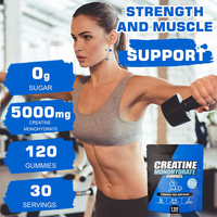 Complément alimentaire pré-entraînement sans sucre pour la croissance musculaire des hommes et des femmes, créatine monohydrate en gummies