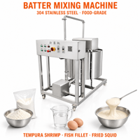 Machine à mélanger la pâte pour la préparation de la préparation de tempura aux crevettes, capacité de travail de 100 litres, moteur de 1,5 kilowatt