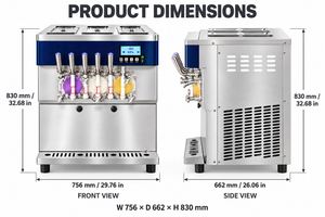 Macchina per Gelato Verticale in Acciaio Inox per Caffetterie, Mixer per Gelato Soft con Manovella Manuale per Gelaterie - Product Image 2