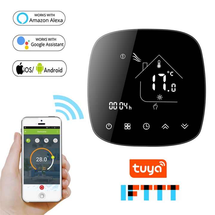 0.5C Accuracy Smart Fashion Stype WiFi Room Thermostat Support IOS