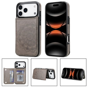 Étui <span class=keywords><strong>portefeuille</strong></span> en cuir avec motif de fleurs de Datura, résistant aux chocs, avec plusieurs emplacements pour cartes, support de protection pour iPhone/<span class=keywords><strong>Huawei</strong></span>/Samsung - Product Image 4