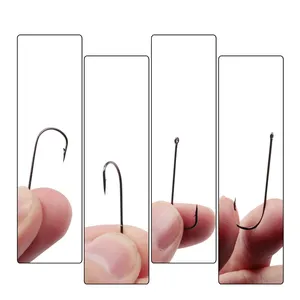 LUSHAZER anzuelos de pesca de acero al carbono, anzuelo de caña larga grande, anzuelo de mar con ojos, accesorios de pesca, 30 unidades por bolsa - Product Image 3