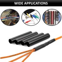 Gaine thermorétractable en polyoléfine noire ZH-DWT-4X 4 pieds de long rapport 4:1 isolation de manchon de câble de tube rétractable industriel avec de la colle
