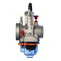 Nouveau carburateur modifié pour moto en alliage d'aluminium de haute qualité PWK21/24/26/28/30/32/34 Système d'injection de carburant Bleu transparent