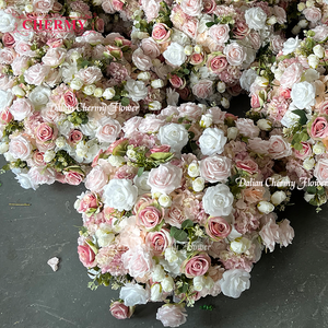 CHERMY Blanco Rosa Flores artificiales Seda 60cm Rosa Hortensia <span class=keywords><strong>Mesas</strong></span> grandes para Bola <span class=keywords><strong>de</strong></span> flores Pieza central Decoración <span class=keywords><strong>de</strong></span> la boda - Product Image 3