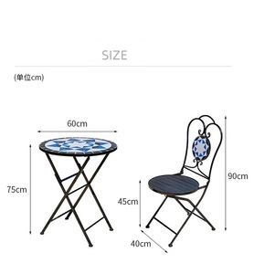 Balcon extérieur cour loisirs pliant mosaïque <span class=keywords><strong>table</strong></span> et chaise extérieur jardin <span class=keywords><strong>terrasse</strong></span> <span class=keywords><strong>petite</strong></span> <span class=keywords><strong>table</strong></span> à thé <span class=keywords><strong>table</strong></span> et chaise - Product Image 6