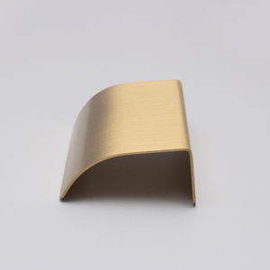 Bandes de bord invisibles poignées en laiton incurvées poignées de <span class=keywords><strong>meubles</strong></span> en cuivre de luxe pour cuisine chambre à coucher montées sur le côté pour armoires - Product Image 5
