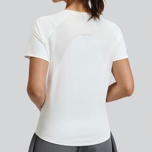 เสื้อยืดออกกำลังกายผู้หญิงแขนสั้นแบบรัดรูป ระบายอากาศ แห้งเร็ว สำหรับวิ่งและฟิตเนส ขายส่ง รับผลิตแบบ OEM ODM - Product Image 1