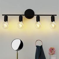 Lampes miroir KSN modernes et minimalistes à 3 lumières, éclairage de salle de bain, applique murale, finition nickel brossé, ampoule LED, métal, tactile