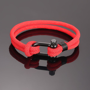Bracciale da uomo BM3012 a doppio filo in corda nautica con chiusura a bullone in acciaio inossidabile, gioielli nautici, regalo per lui - Product Image 5