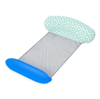 Hamac gonflable en PVC prêt à être expédié avec filet, dossier pliable double usage pour chaise longue flottante intérieure/extérieure
