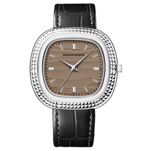 Relojes de Cuero Ovalados Vintage Personalizados al por Mayor, 42 mm, Esfera con Textura de Duna de Arena, Reloj de Cuarzo para Hombre de Negocios - Product Image 3