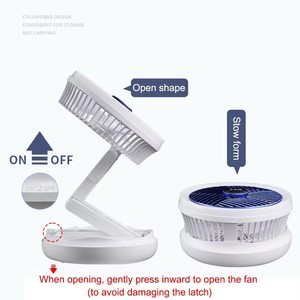 Aparelhos de mesa com USB recarregável para uso doméstico inteligente, ventilador portátil dobrável de 1200mAh, refrigerador de ar com luz LED - Product Image 2